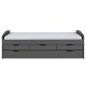 NORDIC LIVING COLLECTION Lena funksjonsseng 90x200 i heltre i gr� lakk med 3 skuffer og ekstra soveplass inkludert lamellbunn