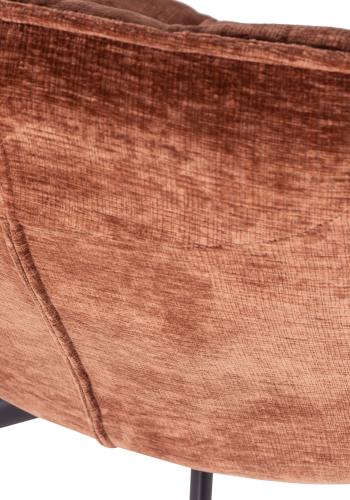 WOOOD Jouke svingstol chenille teksturert rustbrun