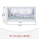 NORDIC LIVING COLLECTION Baila vit barns�ng med h�jdjusterbar ribbotten (3 niv�er), fallskydd och 3 avtagbara f�rl�ngningsst�nger