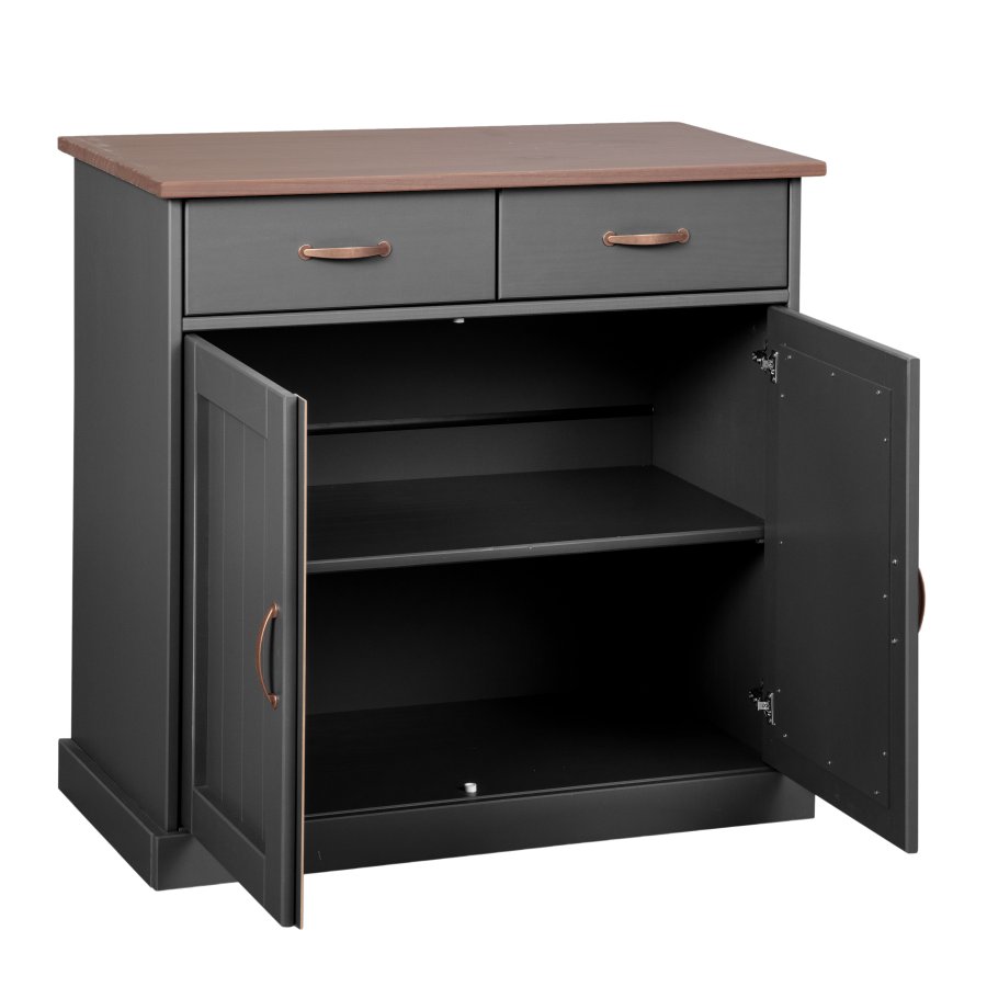 NORDIC LIVING COLLECTION Luzerna 3.1 byr� i gr� sepia med 2 d�rrar och 2 l�dor
