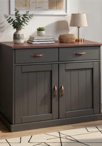 NORDIC LIVING COLLECTION Luzerna 3.1 byr� i gr� sepia med 2 d�rrar och 2 l�dor