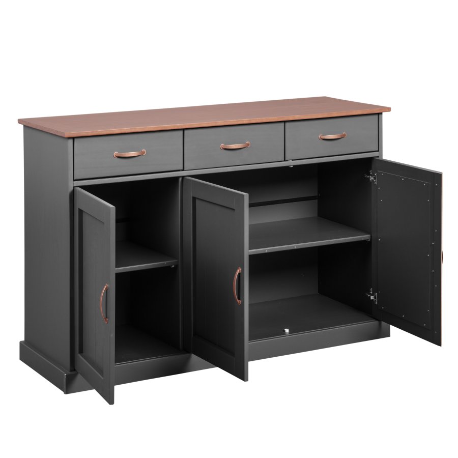 NORDIC LIVING COLLECTION Luzerna 4.1 byr� i gr� sepia med 3 d�rrar och 3 l�dor