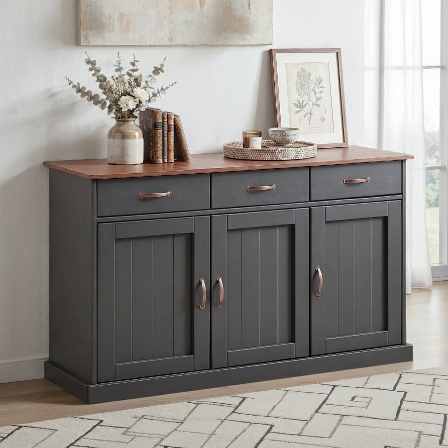 NORDIC LIVING COLLECTION Luzerna 4.1 byr� i gr� sepia med 3 d�rrar och 3 l�dor