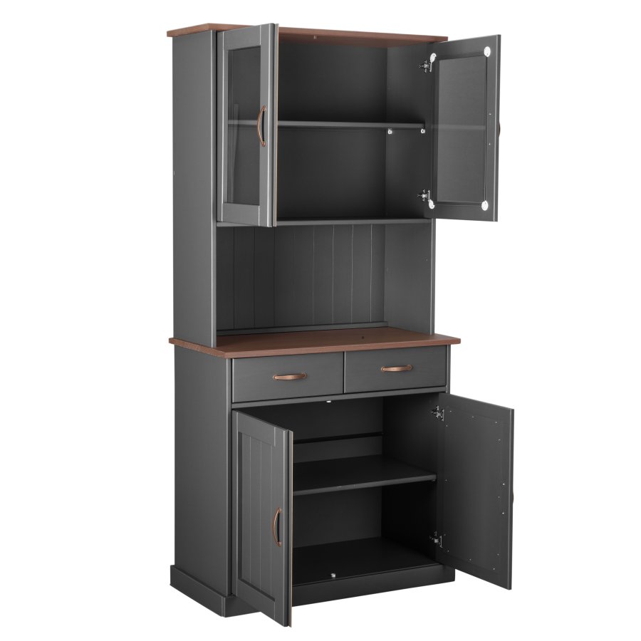 NORDIC LIVING COLLECTION Buffet Luzerna-5.1. gr�-sepia med 4 d�rer og 2 skuffer