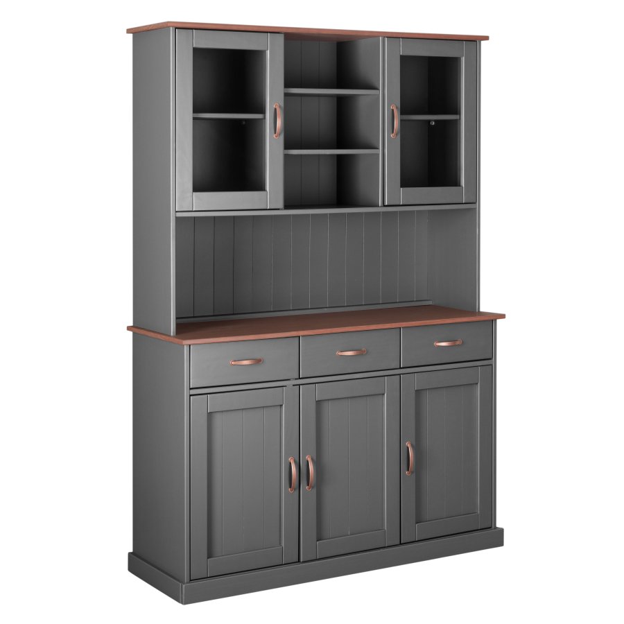 NORDIC LIVING COLLECTION Buffet Luzerna-6.1. gr�-sepia med 5 d�rer og 3 skuffer