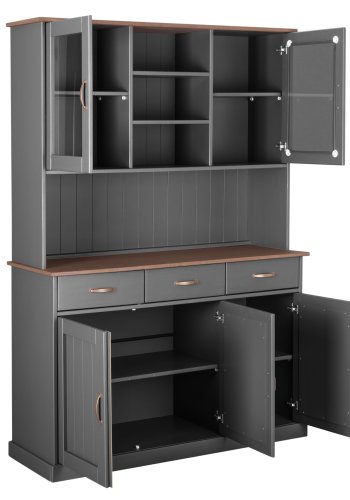 NORDIC LIVING COLLECTION Buffet Luzerna-6.1. gr�-sepia med 5 d�rer og 3 skuffer