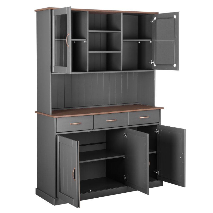 NORDIC LIVING COLLECTION Buffet Luzerna-6.1. gr�-sepia med 5 d�rer og 3 skuffer