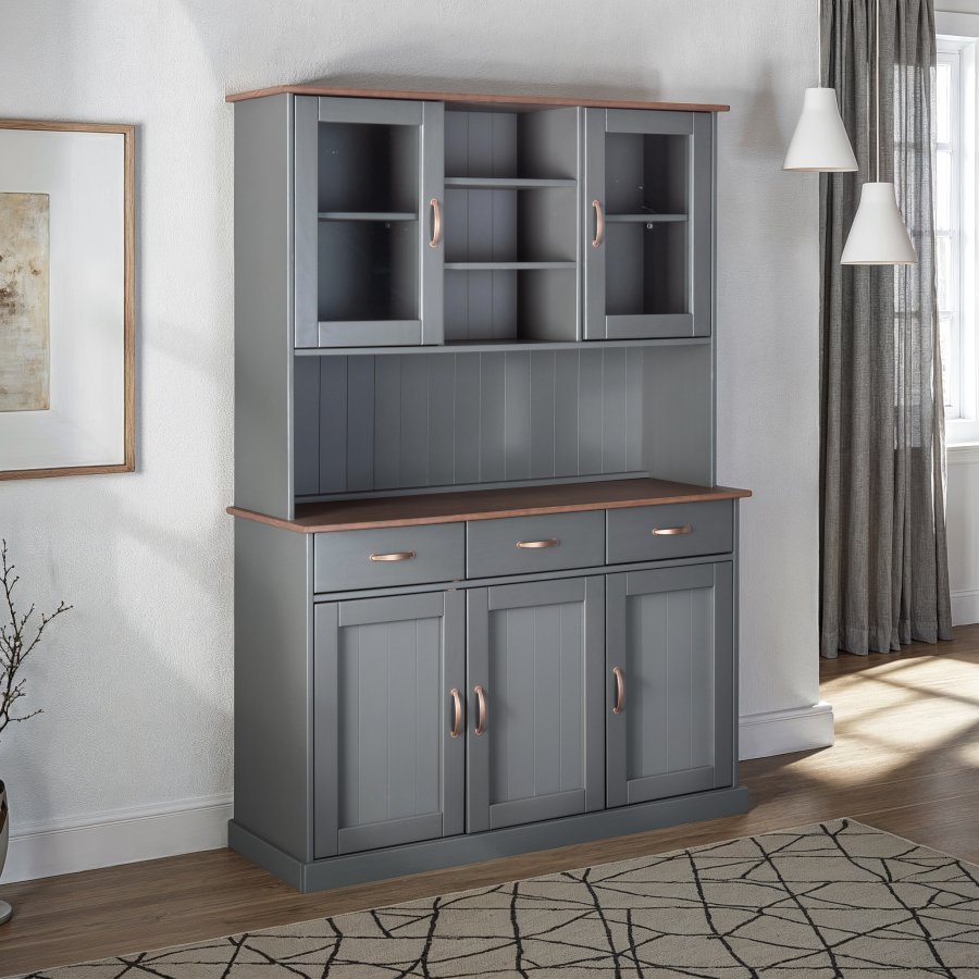 NORDIC LIVING COLLECTION Buffet Luzerna-6.1. gr�-sepia med 5 d�rer og 3 skuffer