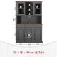 NORDIC LIVING COLLECTION Buffet Luzerna-6.1. gr�-sepia med 5 d�rer og 3 skuffer