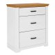 NORDIC LIVING COLLECTION Maluno kommode med 3 skuffer laget av heltre og malt hvit