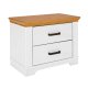 NORDIC LIVING COLLECTION  Maluno nattduksbord i massivt tr&auml; med 2 l�dor, vitlackerat