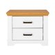NORDIC LIVING COLLECTION  Maluno nattduksbord i massivt tr&auml; med 2 l�dor, vitlackerat