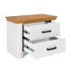NORDIC LIVING COLLECTION  Maluno nattduksbord i massivt tr&auml; med 2 l�dor, vitlackerat