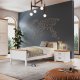NORDIC LIVING COLLECTION  Maluno nattduksbord i massivt tr&auml; med 2 l�dor, vitlackerat