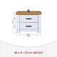 NORDIC LIVING COLLECTION  Maluno nattduksbord i massivt tr&auml; med 2 l�dor, vitlackerat