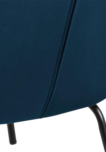 ACT NORDIC Melissa Loungesessel, mit Armlehnen – marineblaues Polyester und schwarzes Metall