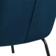 ACT NORDIC Melissa Loungesessel, mit Armlehnen – marineblaues Polyester und schwarzes Metall