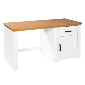 NORDIC LIVING COLLECTION Maluno skrivbord med 1 d&ouml;rr och 1 l�da tillverkat av massivt tr&auml;, vitlackerat