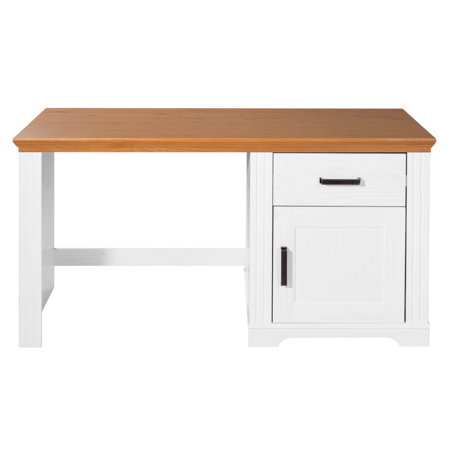 NORDIC LIVING COLLECTION Maluno skrivbord med 1 d&ouml;rr och 1 l�da tillverkat av massivt tr&auml;, vitlackerat