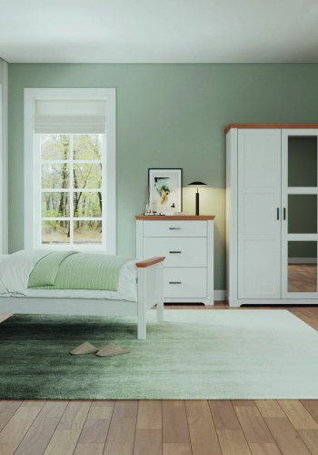 NORDIC LIVING COLLECTION Maluno skrivbord med 1 d&ouml;rr och 1 l�da tillverkat av massivt tr&auml;, vitlackerat