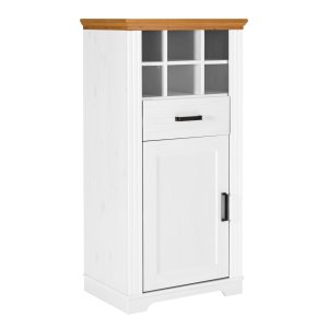 NORDIC LIVING COLLECTION Maluno kommode med 1 d�r og 1 skuff i heltre, hvitlakkert