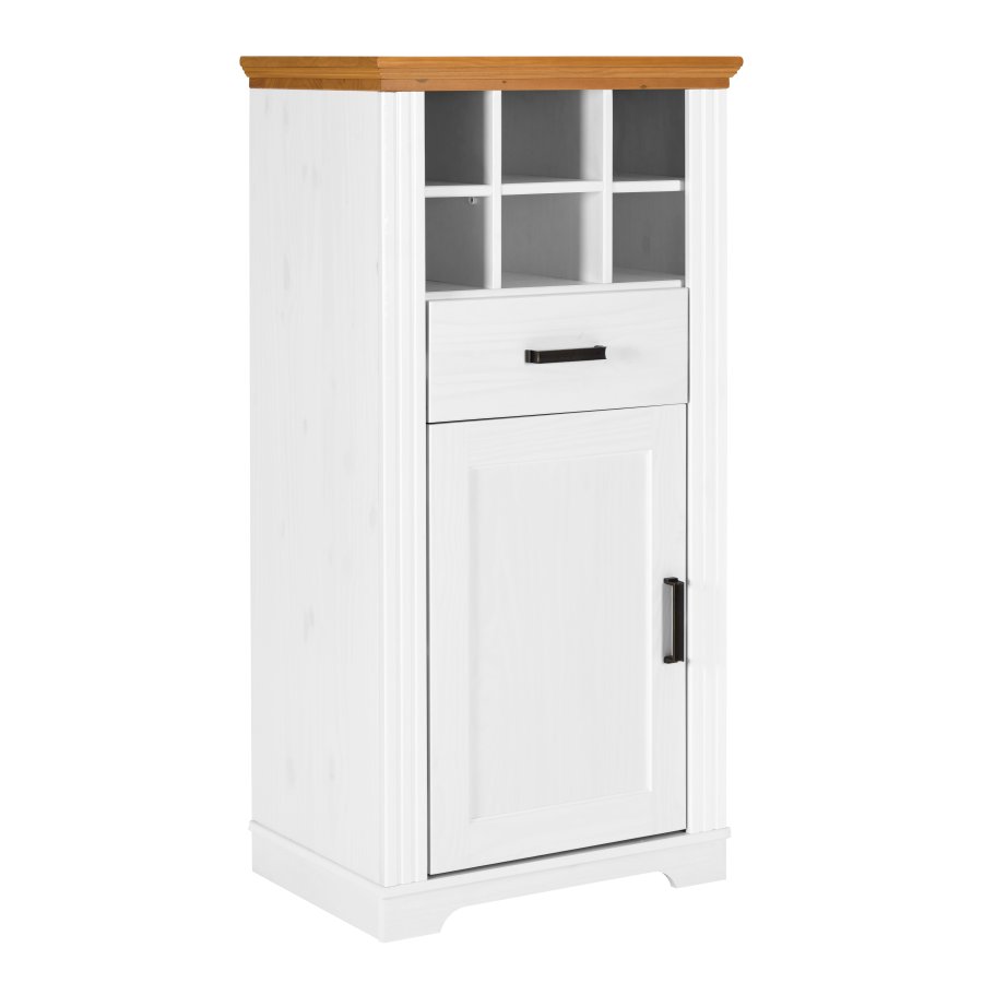 NORDIC LIVING COLLECTION Maluno kommode med 1 d�r og 1 skuff i heltre, hvitlakkert