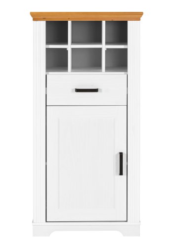 NORDIC LIVING COLLECTION Maluno kommode med 1 d�r og 1 skuff i heltre, hvitlakkert