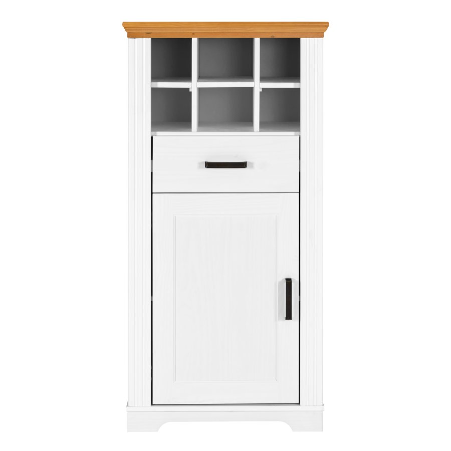 NORDIC LIVING COLLECTION Maluno kommode med 1 d�r og 1 skuff i heltre, hvitlakkert