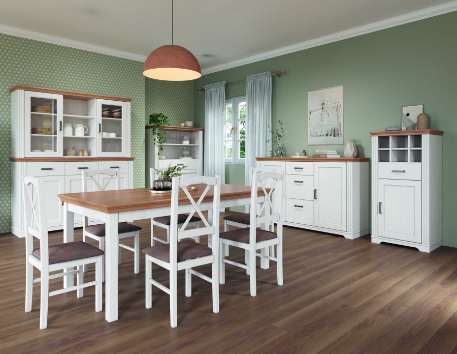 NORDIC LIVING COLLECTION Maluno kommode med 1 d�r og 1 skuff i heltre, hvitlakkert