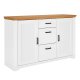 NORDIC LIVING COLLECTION Maluno kommode med 2 d�rer og 3 skuffer i heltre, hvitlakkert