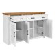 NORDIC LIVING COLLECTION Maluno kommode med 3 d�rer og 3 skuffer i heltre, hvitlakkert