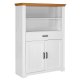 NORDIC LIVING COLLECTION Maluno vitrineskap med 2 d�rer og 1 skuff laget av heltre, hvitlakkert