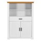 NORDIC LIVING COLLECTION Maluno vitrineskap med 2 d�rer og 1 skuff laget av heltre, hvitlakkert