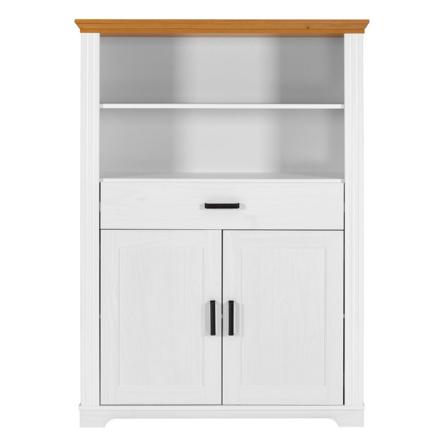 NORDIC LIVING COLLECTION Maluno vitrineskap med 2 d�rer og 1 skuff laget av heltre, hvitlakkert