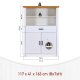 NORDIC LIVING COLLECTION Maluno vitrineskap med 2 d�rer og 1 skuff laget av heltre, hvitlakkert