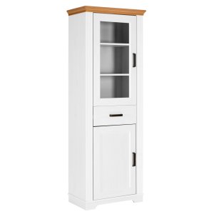 NORDIC LIVING COLLECTION Maluno s�ylevitrineskap med 2 d�rer og 1 skuff laget av heltre, hvitlakkert