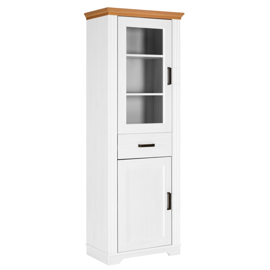 NORDIC LIVING COLLECTION Maluno s�ylevitrineskap med 2 d�rer og 1 skuff laget av heltre, hvitlakkert