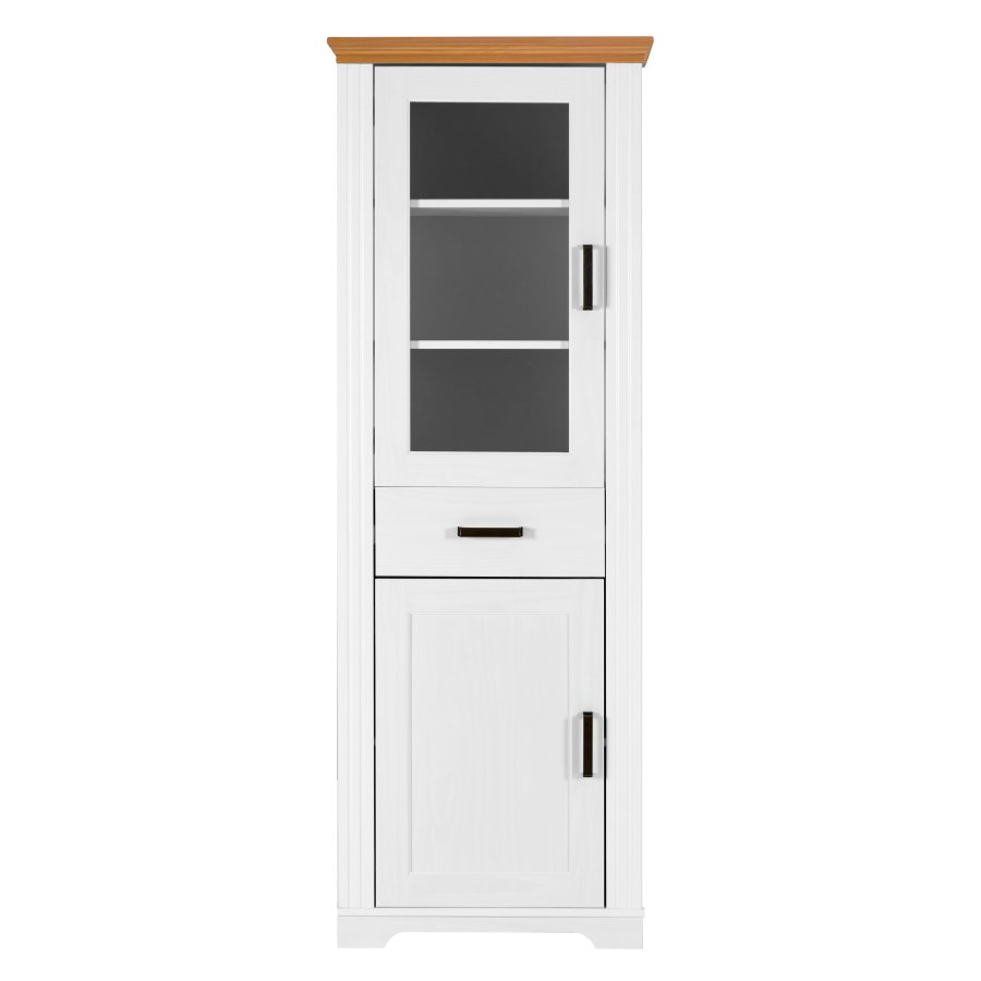 NORDIC LIVING COLLECTION Maluno s�ylevitrineskap med 2 d�rer og 1 skuff laget av heltre, hvitlakkert