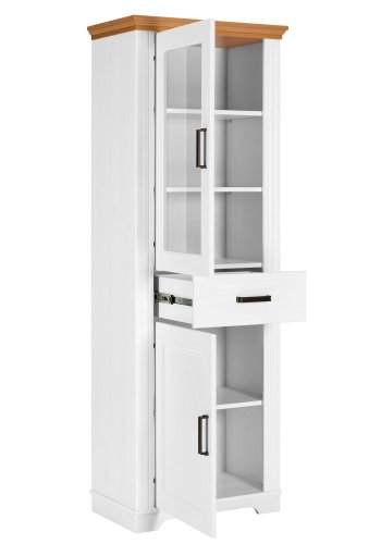 NORDIC LIVING COLLECTION Maluno s�ylevitrineskap med 2 d�rer og 1 skuff laget av heltre, hvitlakkert