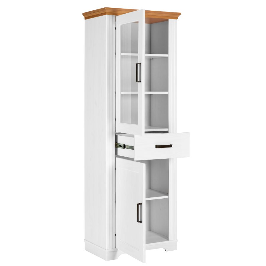 NORDIC LIVING COLLECTION Maluno s�ylevitrineskap med 2 d�rer og 1 skuff laget av heltre, hvitlakkert