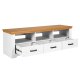 NORDIC LIVING COLLECTION  TV-sk�p Maluno vit med 3 l�dor i massivt tr&auml;, vitlackerad