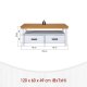 NORDIC LIVING COLLECTION Maluno soffbord, vitt, med 2 l�dor, tillverkat av massivt tr�, vitlackerat