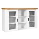 NORDIC LIVING COLLECTION Maluno vitrineskap med 2 d�rer og hyller laget av heltre, hvitlakkert
