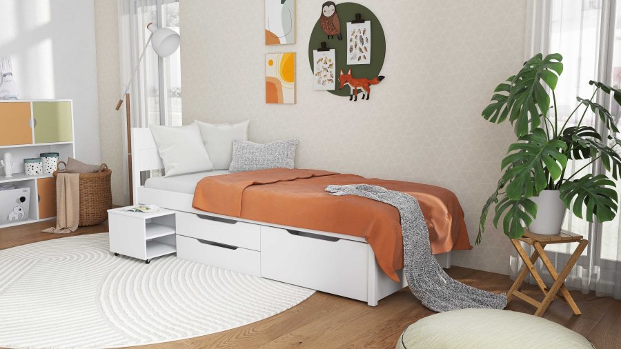 NORDIC LIVING COLLECTION 1 skuff, 2 skuffer, laget av heltre furu