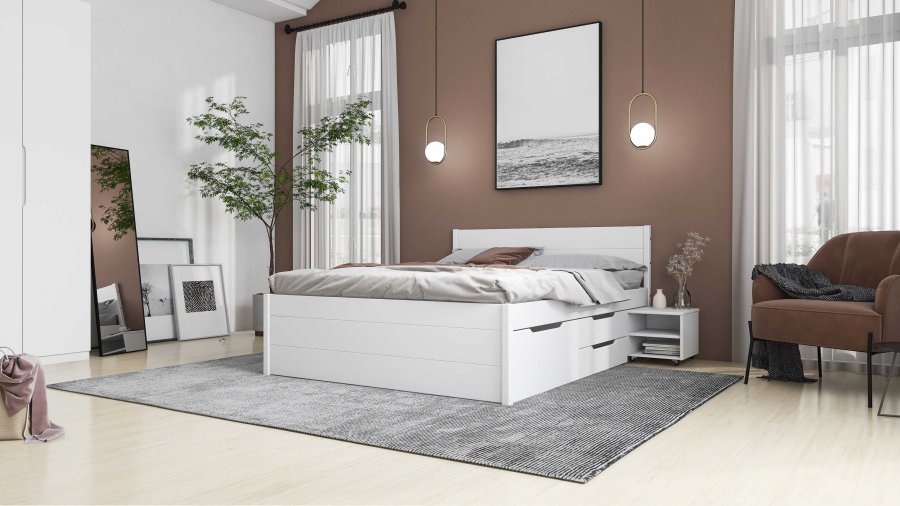 NORDIC LIVING COLLECTION 2 skuffer, 4 skuffer, laget av heltre furu