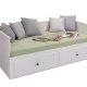 NORDIC LIVING COLLECTION Palino utdragbar s&auml;ng 90x200 cm vit inkl. ribbotten med 2-i-1 utdragbar liggyta, tillverkad av h�llbart massivt tr&auml; och med 2 l�dor