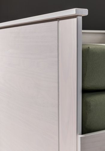 NORDIC LIVING COLLECTION Palino utdragbar s&auml;ng 90x200 cm vit inkl. ribbotten med 2-i-1 utdragbar liggyta, tillverkad av h�llbart massivt tr&auml; och med 2 l�dor