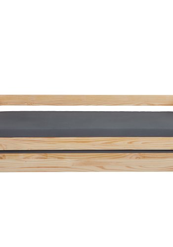 NORDIC LIVING COLLECTION Funksjonsseng LEONIE '23 90x200 cm laget av heltre i naturlakk med heltre lamellbunn og ekstra soveplass