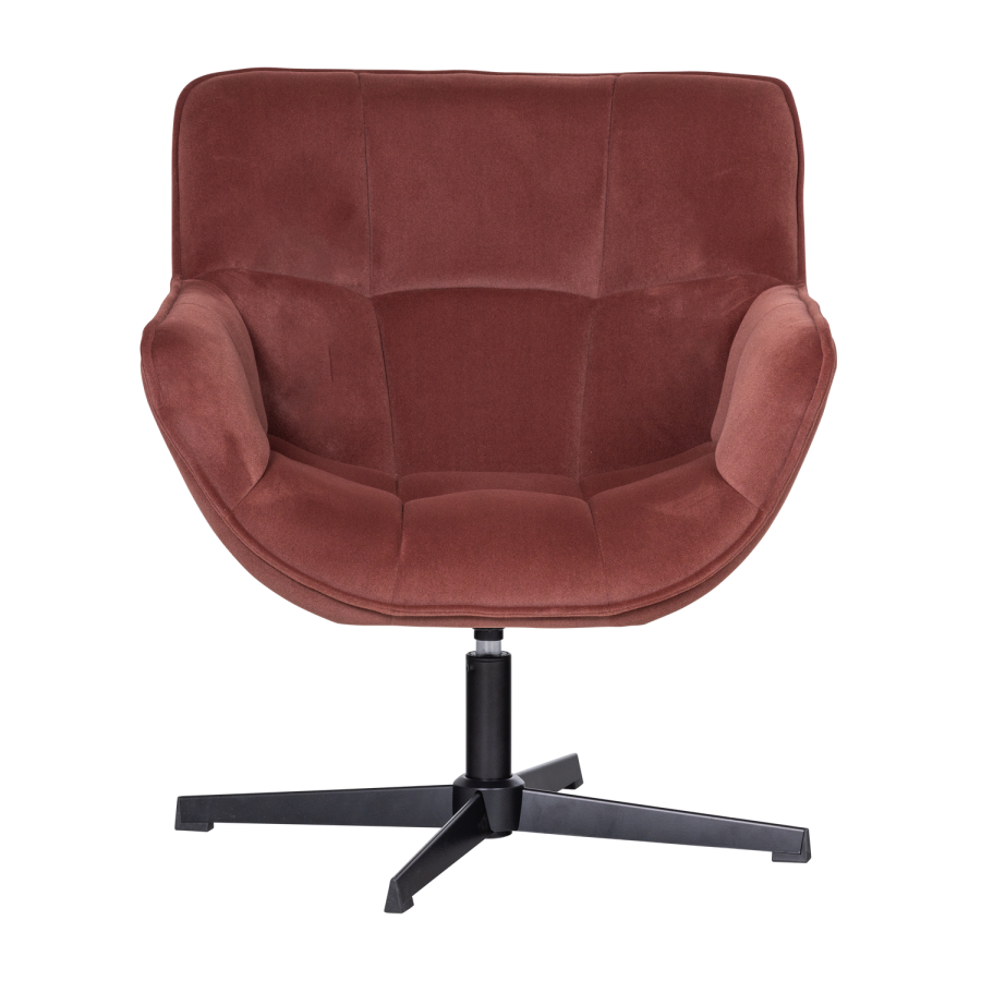 WOOOD Wibo svingstol matt fl�yel brun/r�d [Fsc]