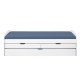 NORDIC LIVING COLLECTION Funktionell s&auml;ng i massivt tr&auml; i vitt med 2 l�dor och en utdragbar liggyta.